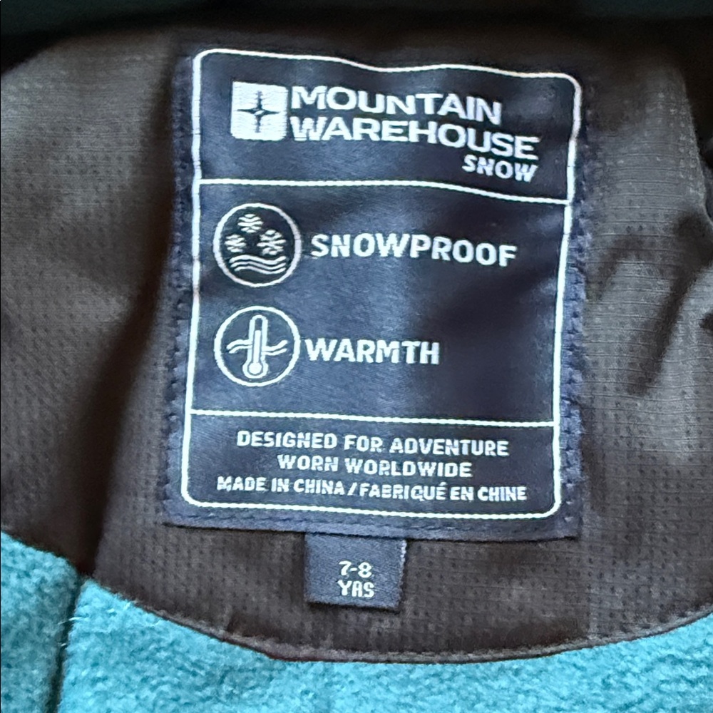 Mountain Warehouse Kids Black Snow / Ski Jacket & Pant Set Boys Size 7-8 - Picture 12 of 16